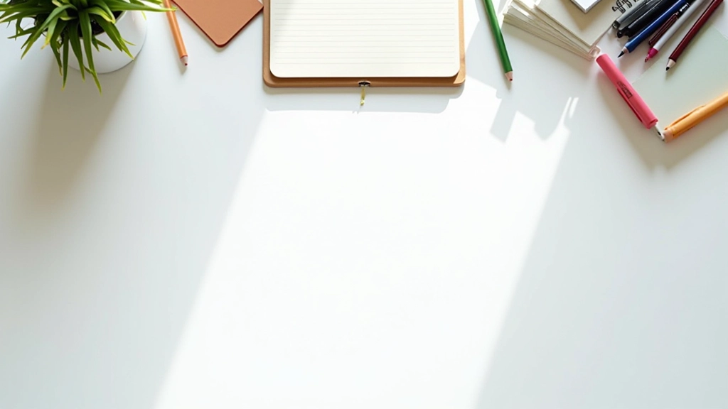 Organized desk with vision board, written goals, and planning materials spread out