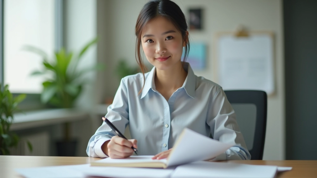 Professional planning session with goal-setting materials